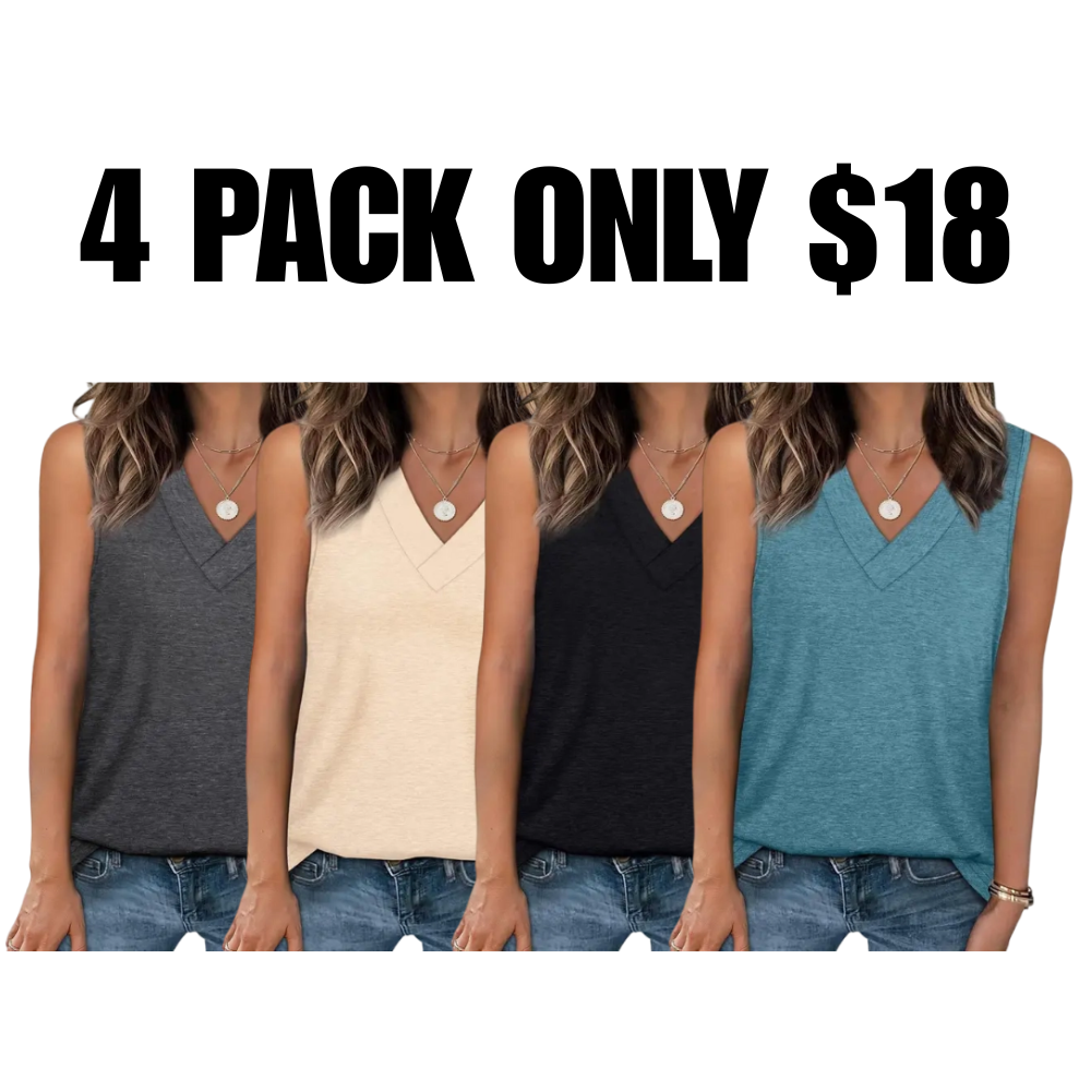 Tank Tops for Women Summer V Neck T Shirts✨ Trendy Sleeveless Basic Tee Loose Fit