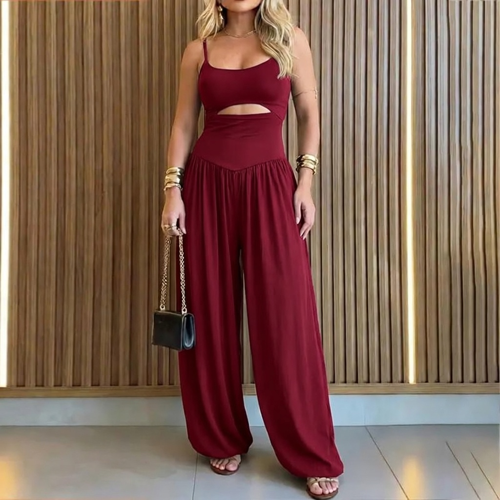 Women’s Backless ☀️Cut-Out Cami Jumpsuit with Pockets