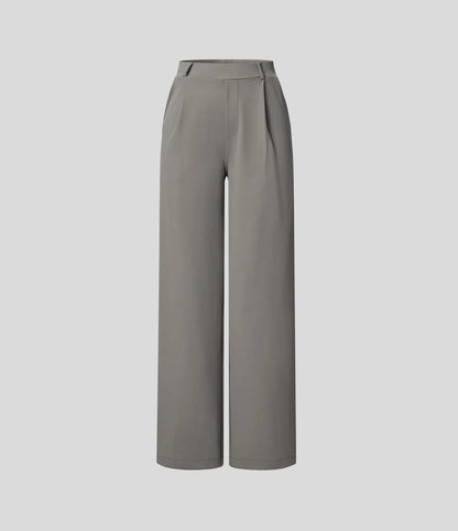 High Waisted Side Pocket Straight Leg Work Pants