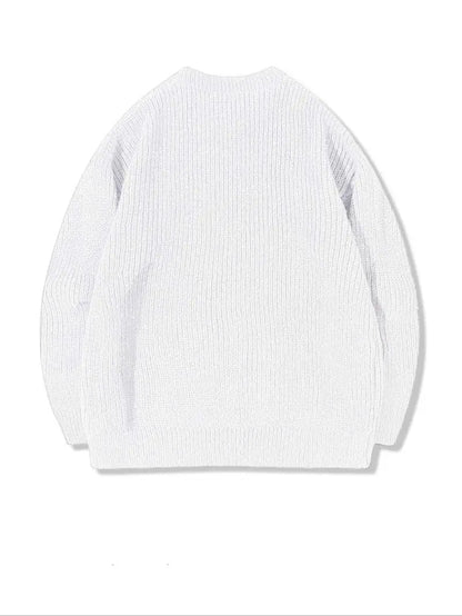 Men's Solid Drop Shoulder Cable Knit Sweater
