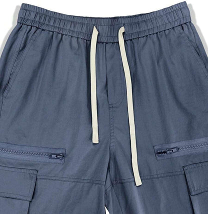 Men's Loose Solid Color All-match Pocket Drawstring Waist Overalls