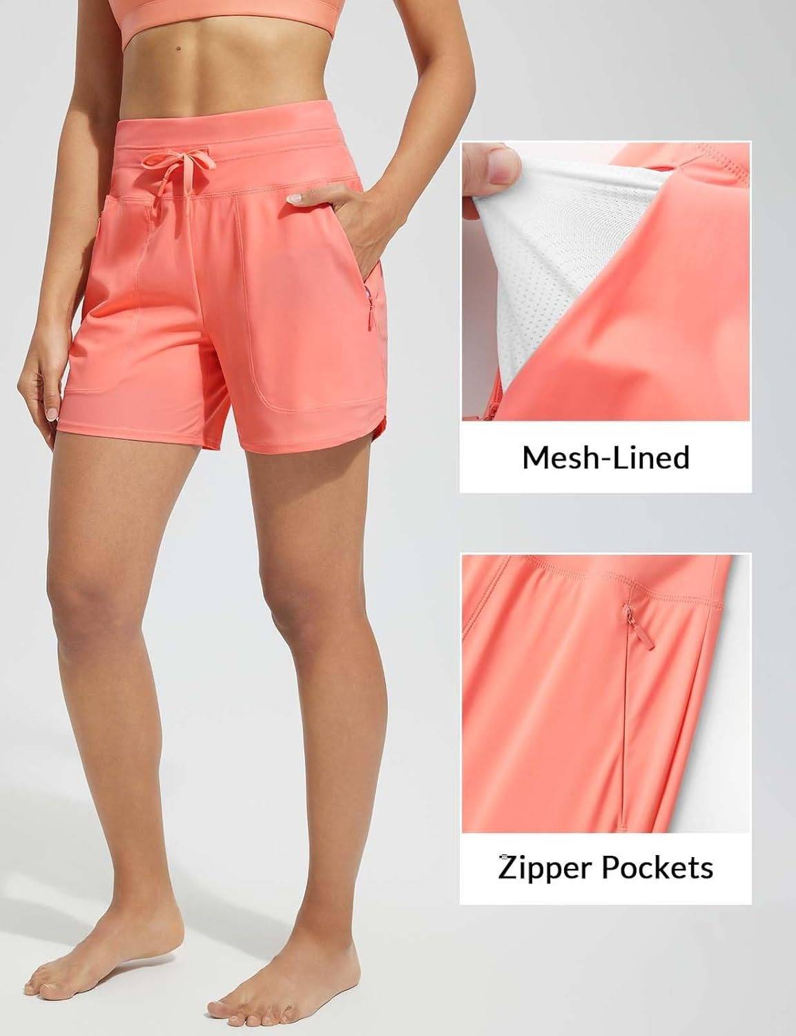 💝Last Day Promotion✨Women's Swim Board Shorts High Waisted Quick Dry Swimsuit Swimming Bottoms