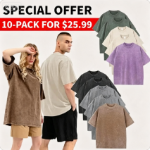 Men’s Plus Size 100% Cotton Acid Wash Oversized Heavyweight Vintage T-Shirt