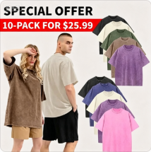Men’s Plus Size 100% Cotton Acid Wash Oversized Heavyweight Vintage T-Shirt