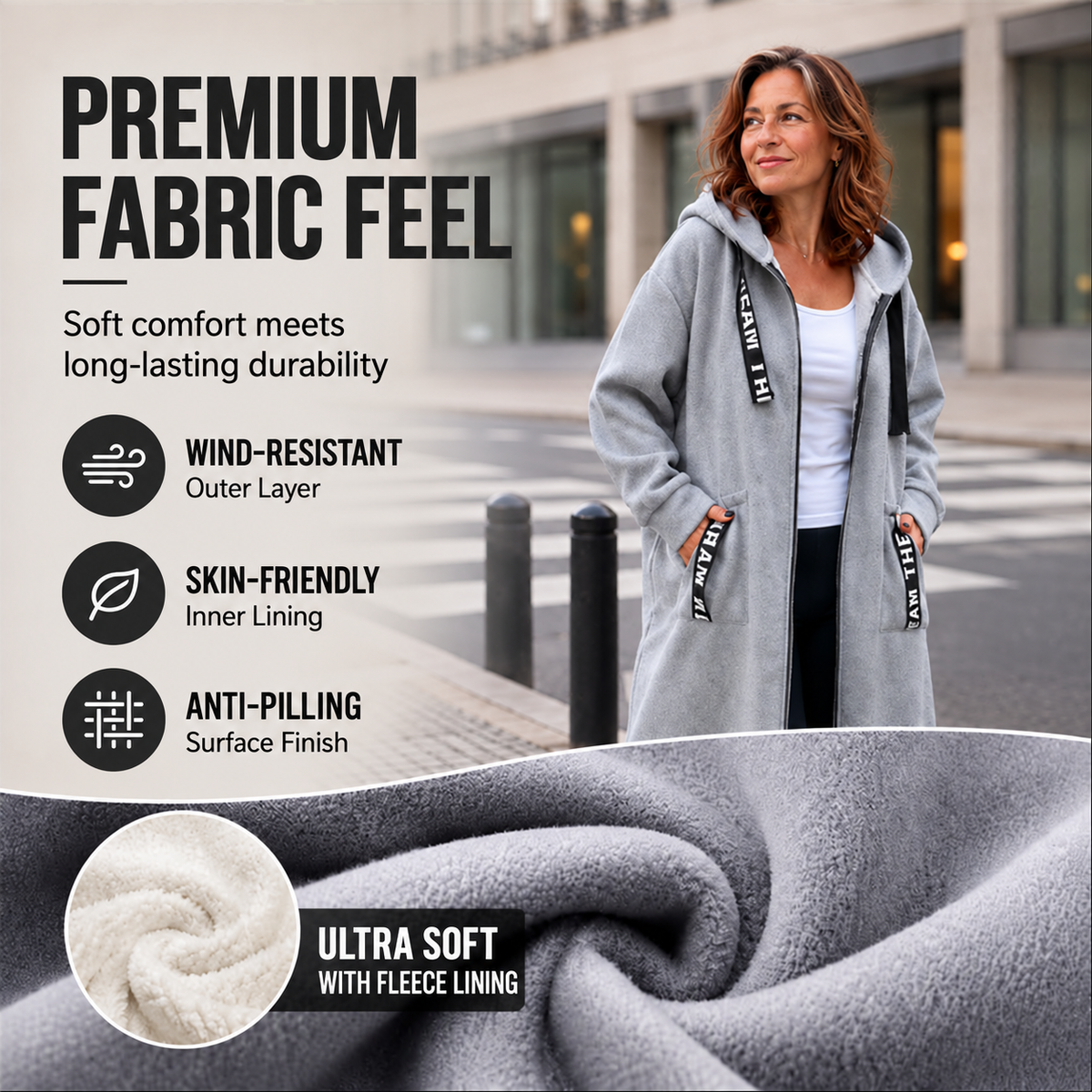 💃Women's oversized hooded coat in a sweatshirt style