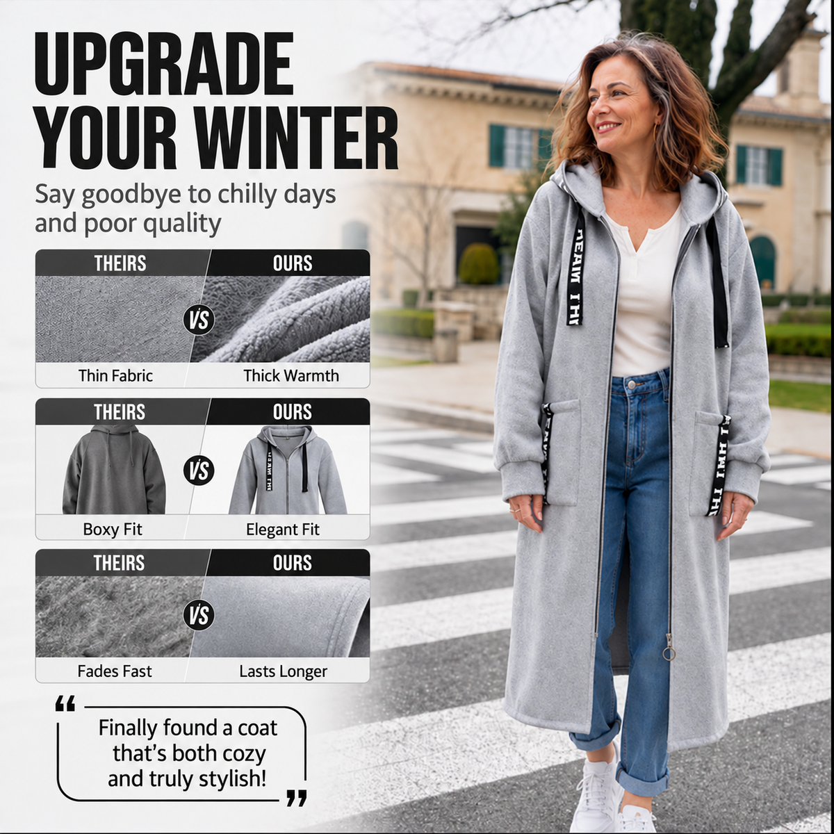 💃Women's oversized hooded coat in a sweatshirt style