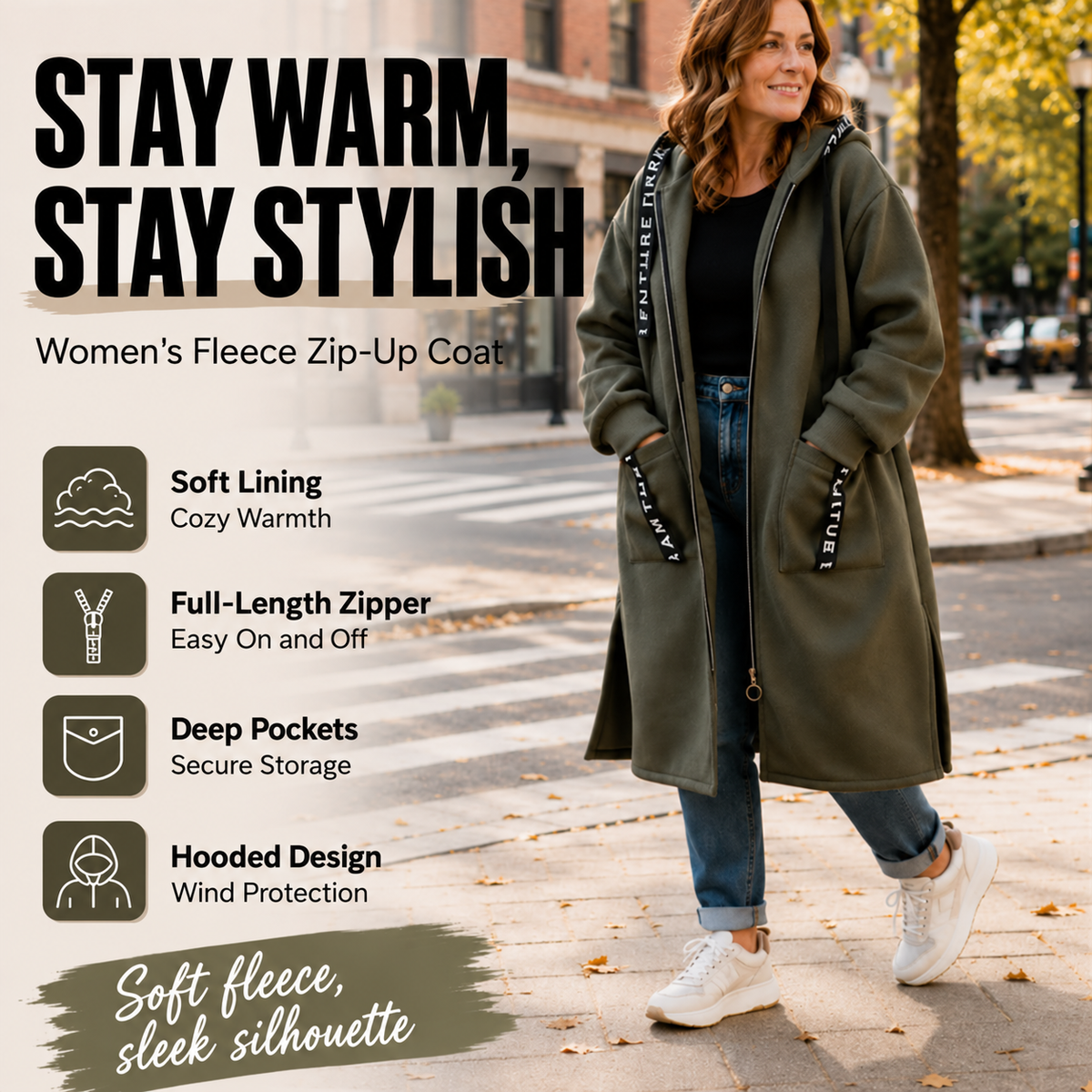 💃Women's oversized hooded coat in a sweatshirt style