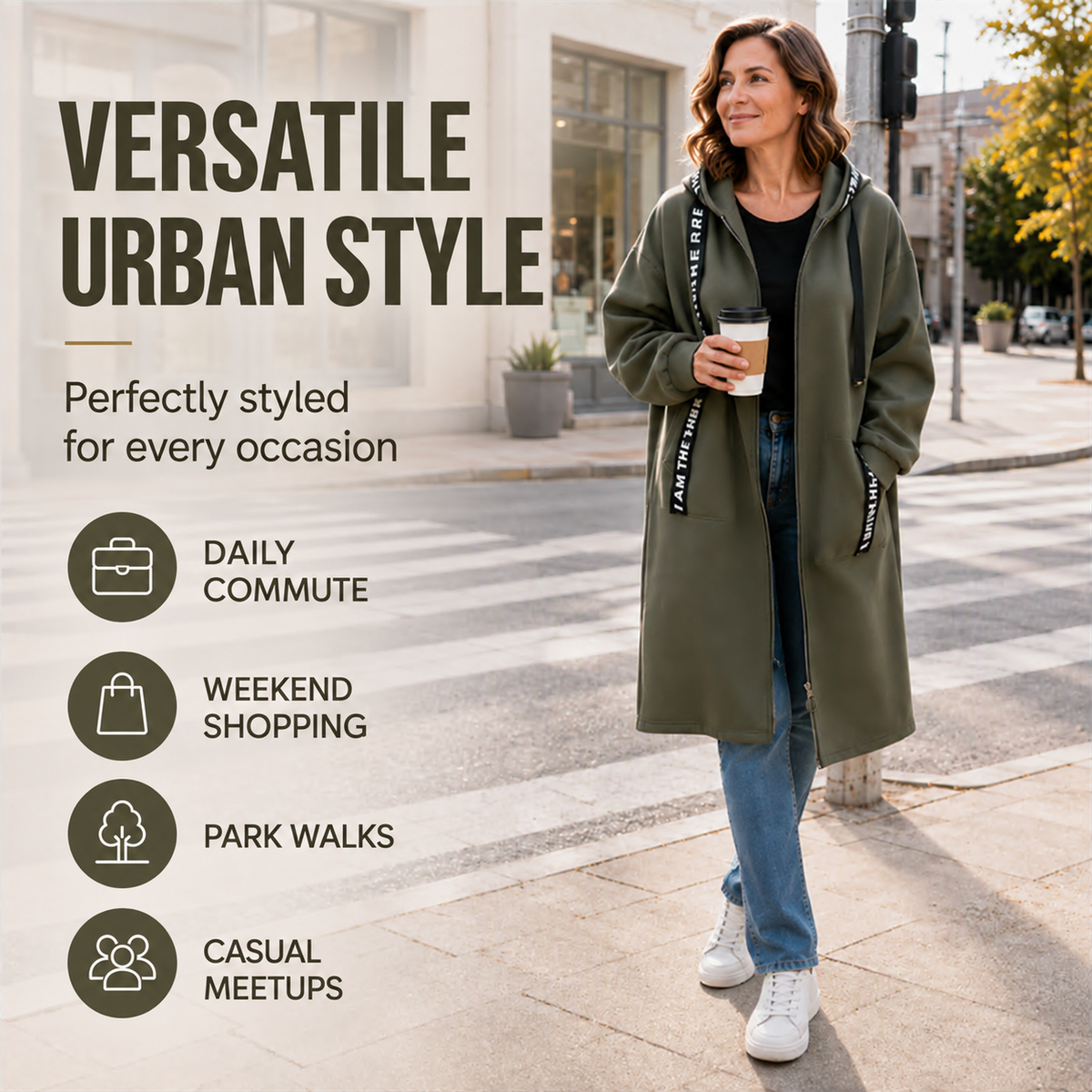 💃Women's oversized hooded coat in a sweatshirt style