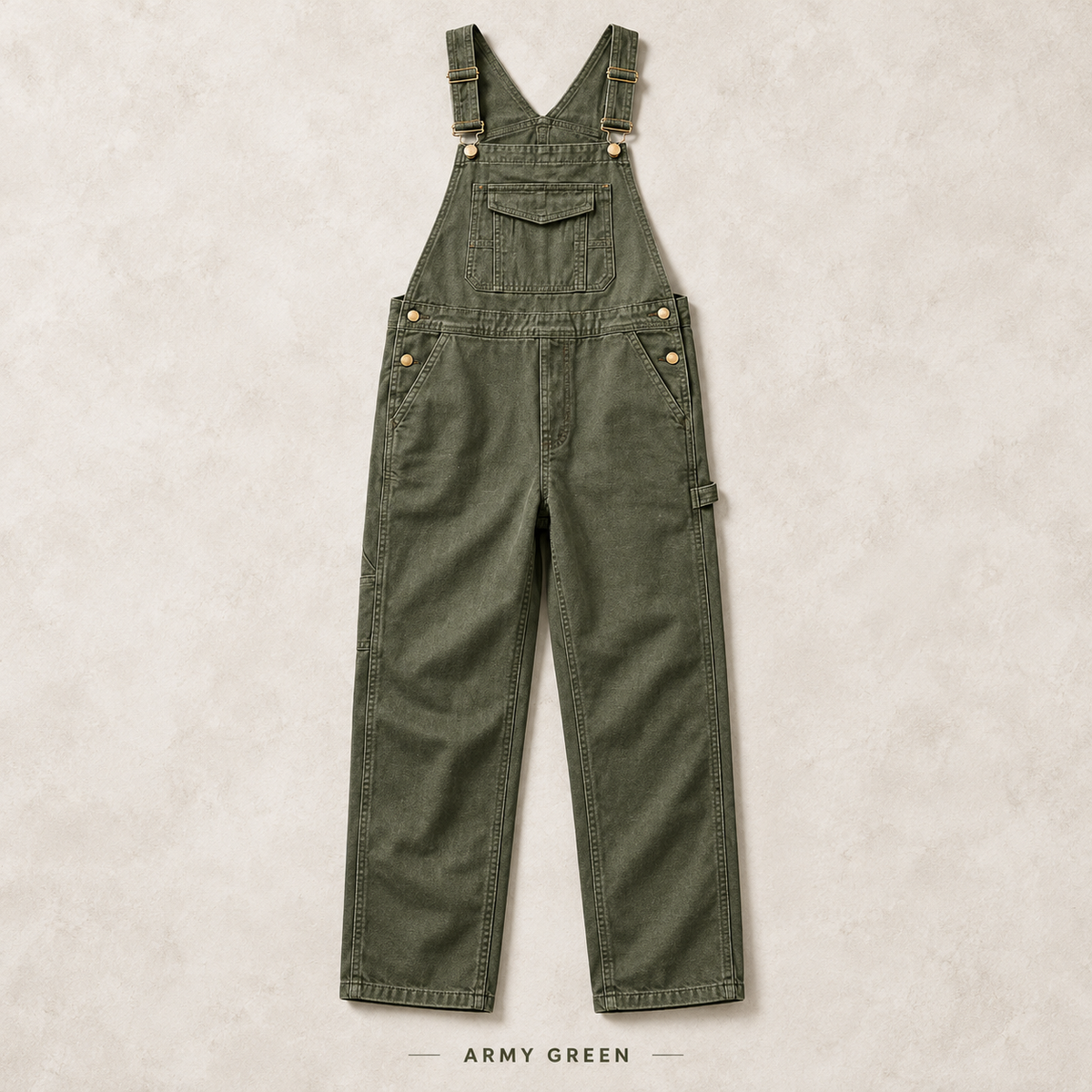 Men's Heavyweight Cotton Denim Overalls Relaxed Fit Straight Leg Dungarees with Multi Pocket Utility