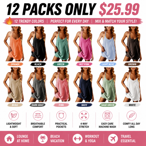 💝Last Day Promotion⚡Women's Athletic Sleeveless Mini Dress