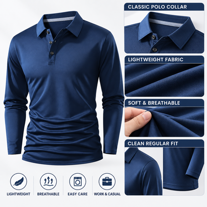 🔥 BESTSELLER | Men's Lightweight Long-Sleeve Polo Shirt