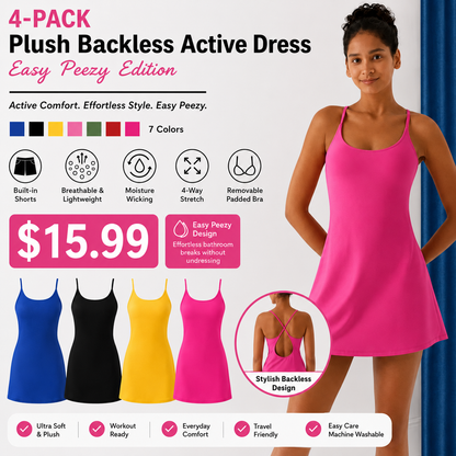 Women's Backless Sleeveless Dress with Pockets 8-Pack