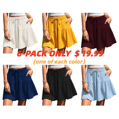 ✨Womens Linen Blend Wide Leg Flowy Culotte Shorts Drawstring Loose Fit Summer Casual Lightweight Comfy Vacation Wear☀️