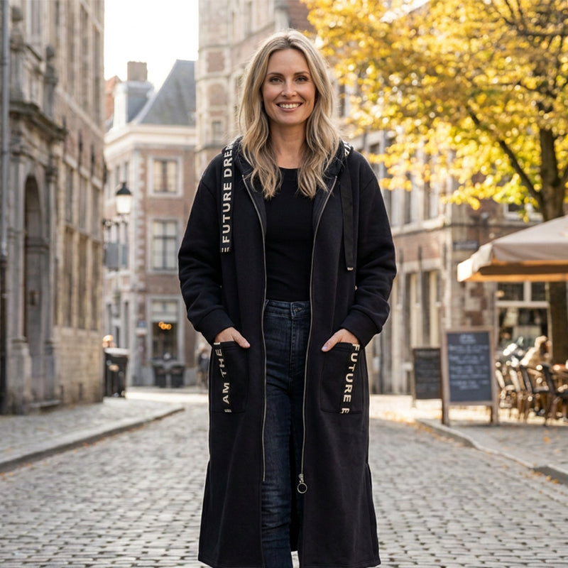 Women's oversized longline hooded coat