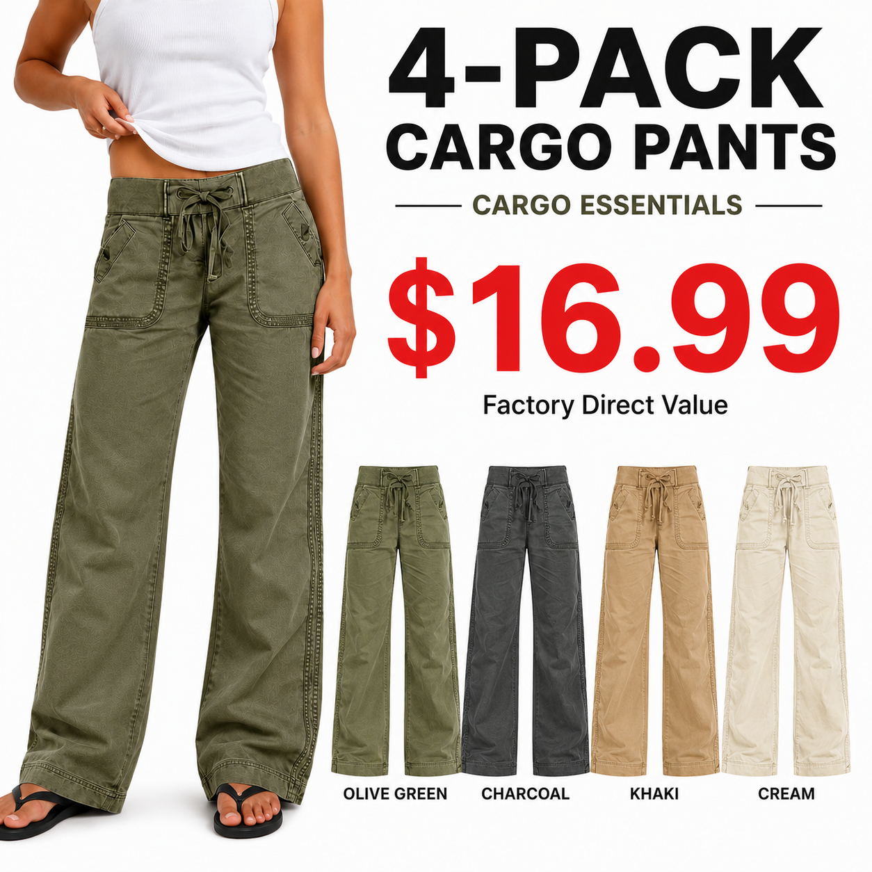 ⚡FINAL SALE⚡- 8 PACK  women-s-high-stretch-mid-rise-straight-pants