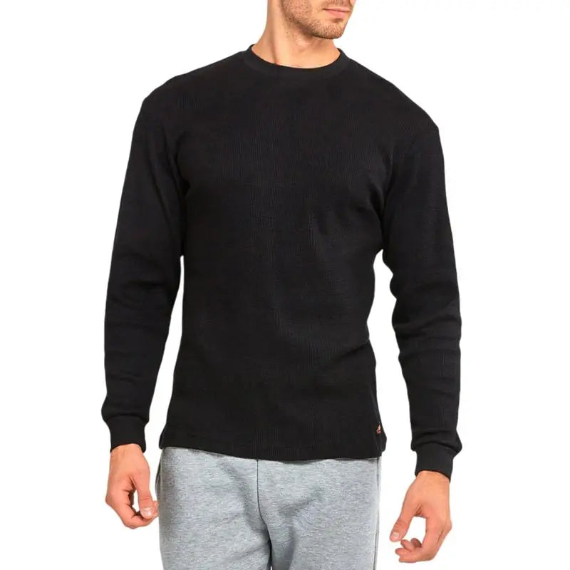 Men's Cotton Waffle-Knit Crew Neck Shirt