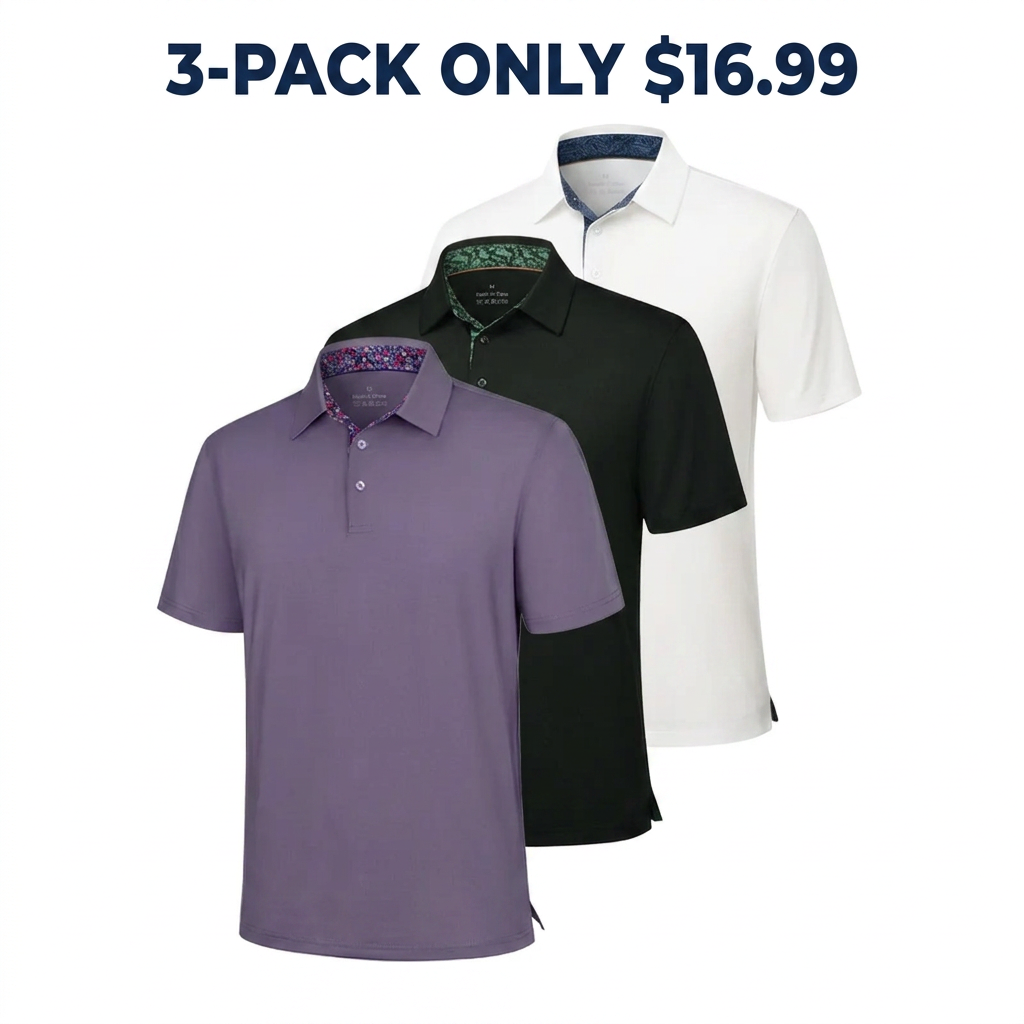 Men's Polo Shirts – Soft Breathable Cotton, Comfortable Short Sleeve Casual Fit