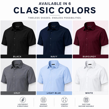 Men's 5 Pack Short Sleeve Stretch Dress Shirt