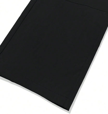 Men's Loose Solid Color All-match Pocket Drawstring Waist Overalls