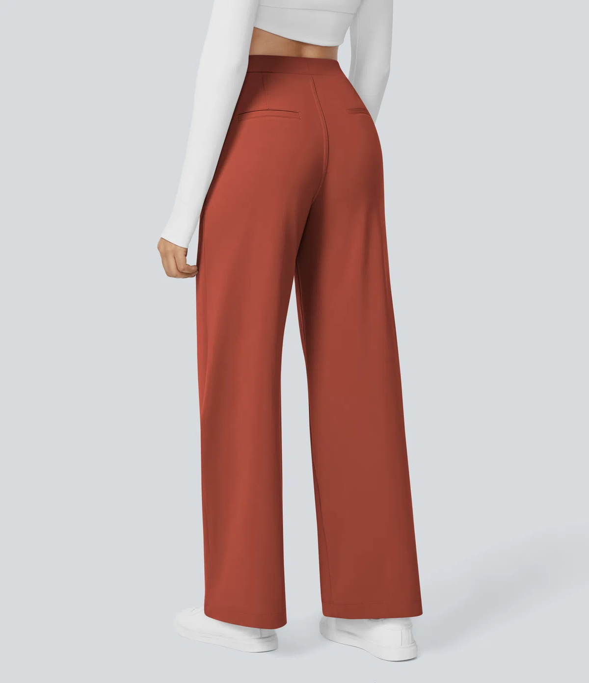 ⏰Big Spring Sale!High Waisted Side Pocket Straight Leg Work Pants