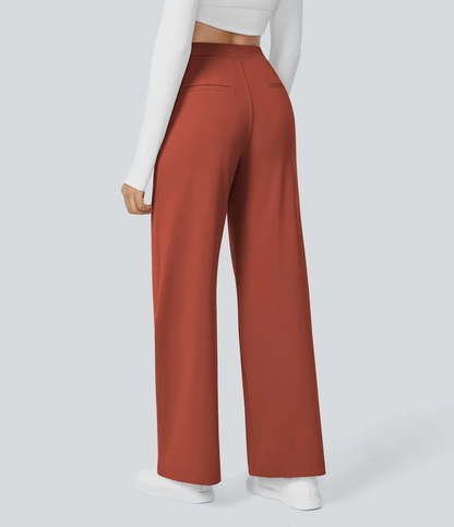 ⏰Big Spring Sale!High Waisted Side Pocket Straight Leg Work Pants