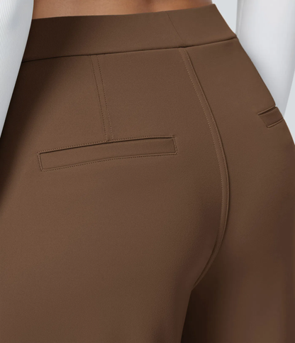 High Waisted Side Pocket Straight Leg Work Pants