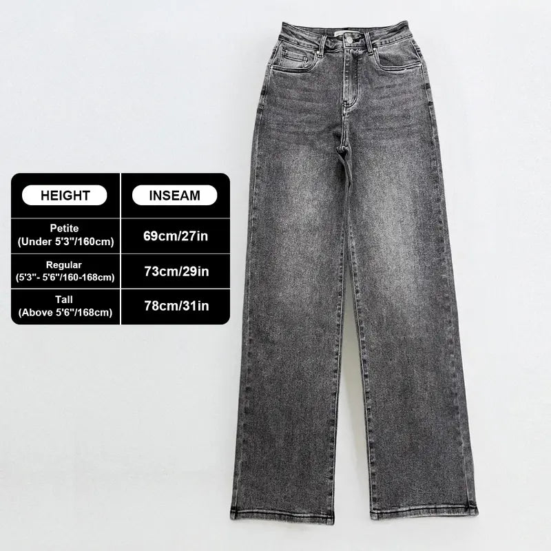 Women's High Waisted Wide Leg Stretch Jeans – 10-Piece Denim Bundle