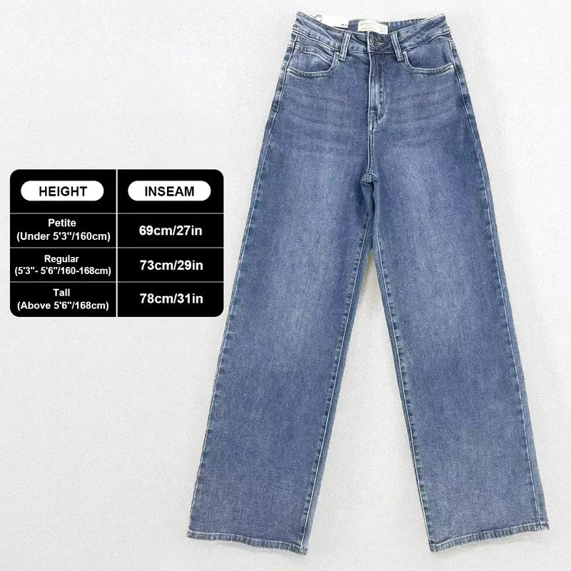 Women's High Waisted Wide Leg Stretch Jeans – 10-Piece Denim Bundle