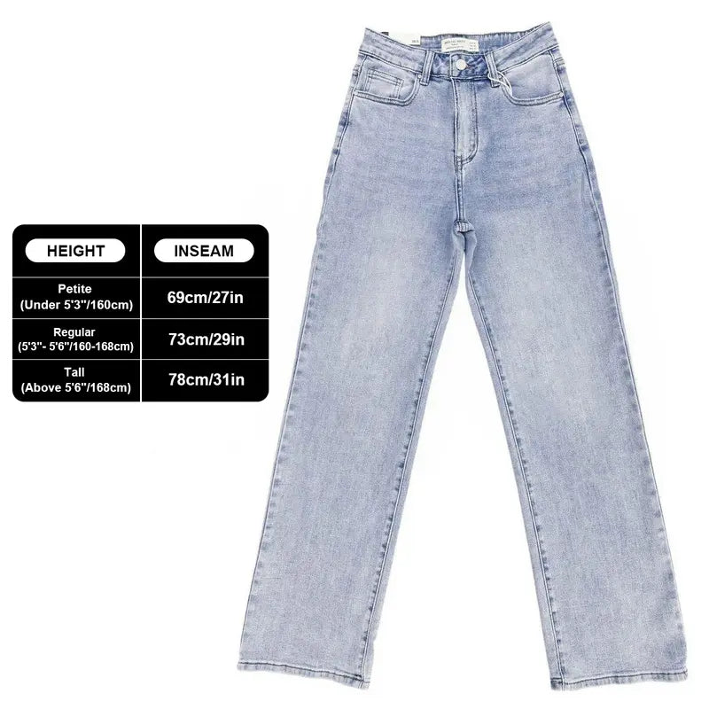Women's High Waisted Wide Leg Stretch Jeans – 10-Piece Denim Bundle