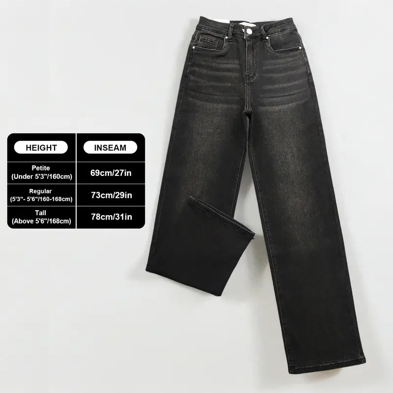Women's High Waisted Wide Leg Stretch Jeans – 10-Piece Denim Bundle