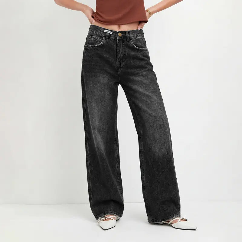 Women's Low Rise Baggy Jeans – 90s Wide Leg Denim