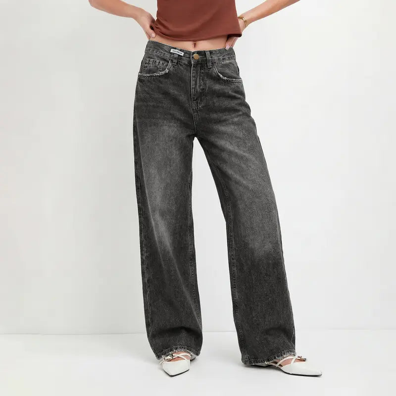 Women's Low Rise Baggy Jeans – 90s Wide Leg Denim