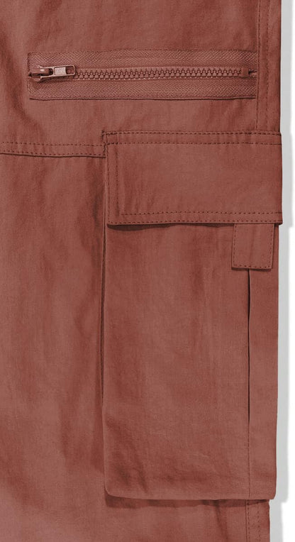 Men's Loose Solid Color All-match Pocket Drawstring Waist Overalls