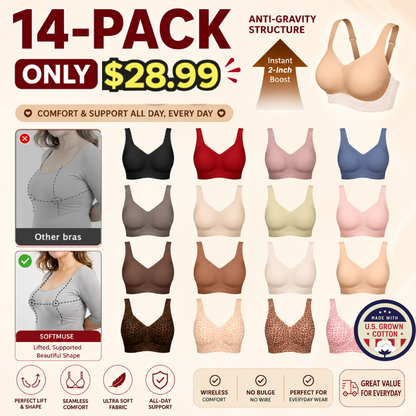 Women's Jelly Bra Wireless Support Bra – Seamless Full Coverage Everyday Bra