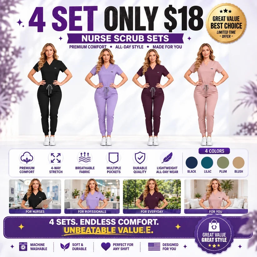 Women's Daily Wear Two-Piece Outfit, Anti-Pilling Lightweight Breathable Multi-Pocket Top & Side Pocket Jogger Pants