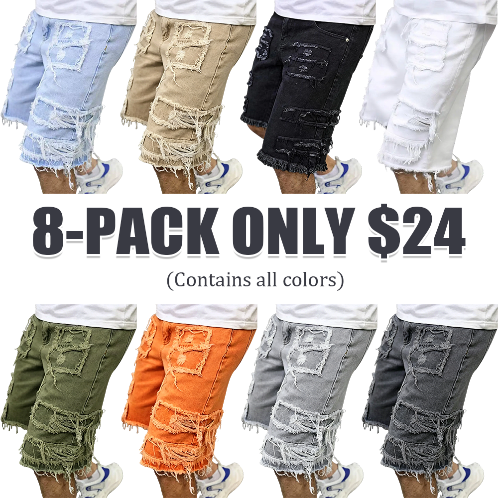 ⚡Raw Hem Denim Shorts with Rips