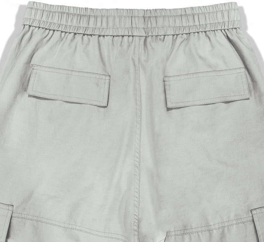 Men's Loose Solid Color All-match Pocket Drawstring Waist Overalls