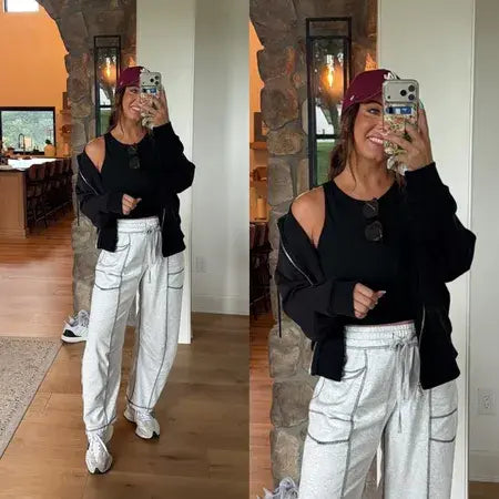 Tanming Women's Barrel Wide Leg Yoga Pants