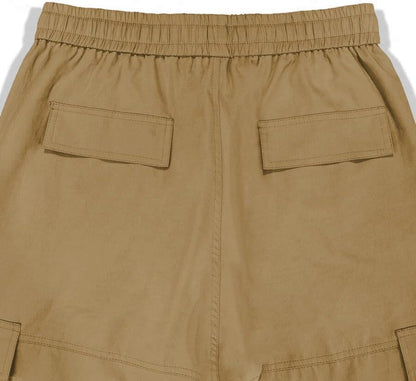 Men's Loose Solid Color All-match Pocket Drawstring Waist Overalls