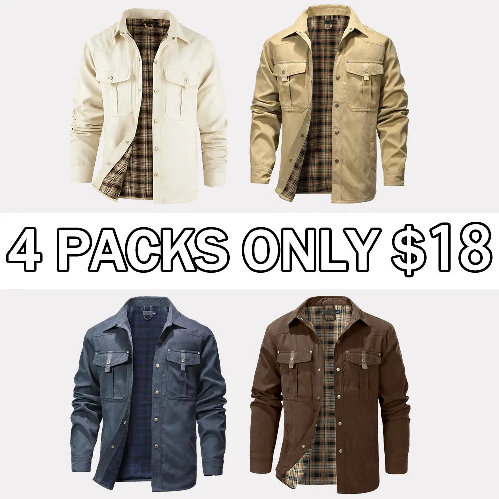 Men's Flannel Lined Shacket Jacket