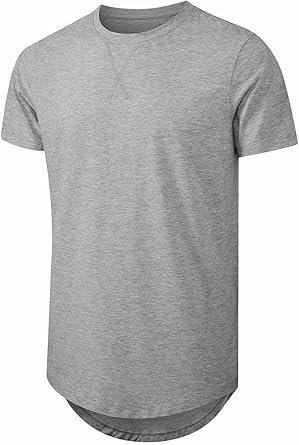 🔥🔥Men's Cotton Hipster Hip Hop Longline Crewneck T-Shirt