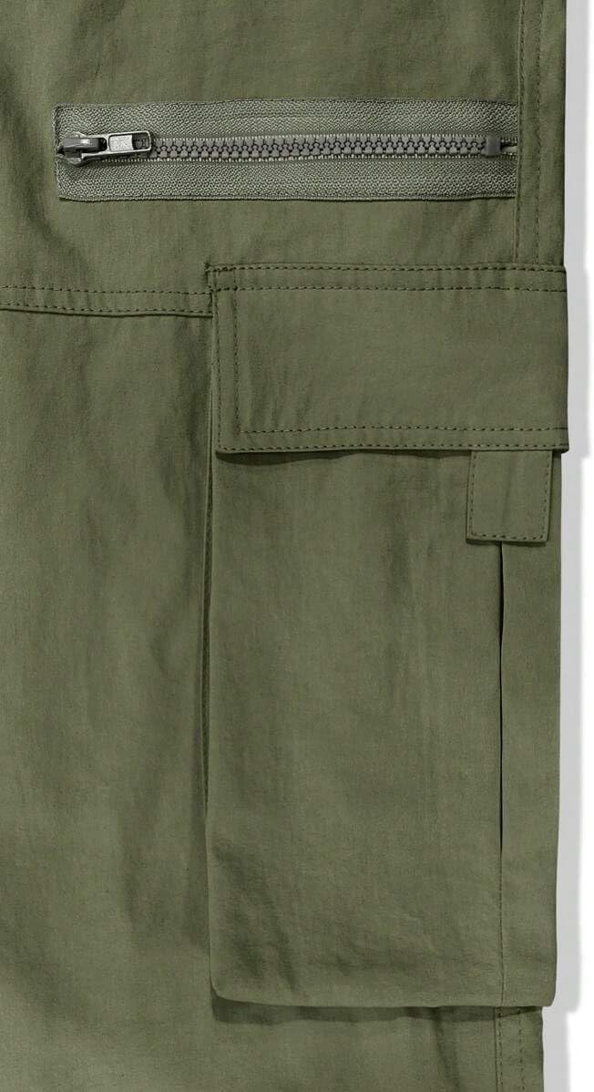 Men's Loose Solid Color All-match Pocket Drawstring Waist Overalls