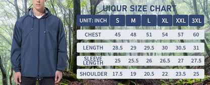 Men Waterproof Raincoat Windbreaker Lightweight Packable Rain Jacket