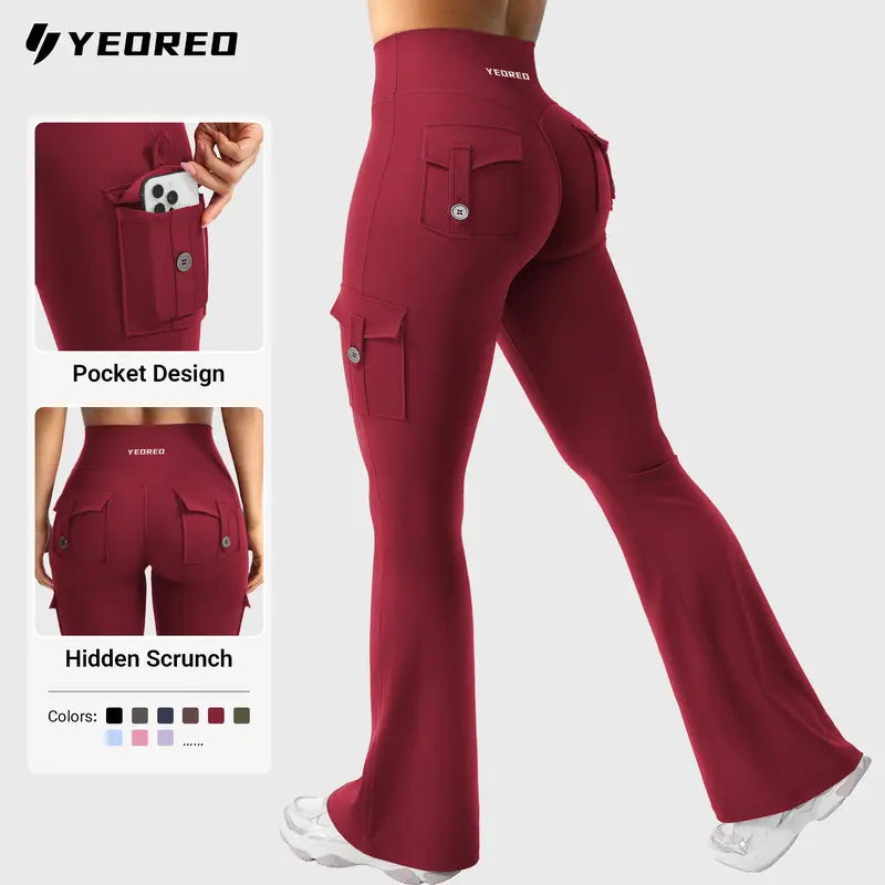 YEOREO CoreFlex Flare Leggings with Pockets