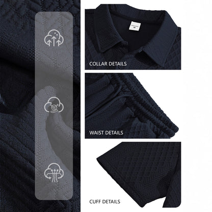 Men's Summer Casual Polo Shirt and Shorts Set