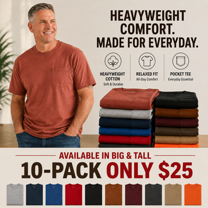 🔥Classic Heavyweight Pocket Work Tee – Relaxed Fit, Built for Everyday Work