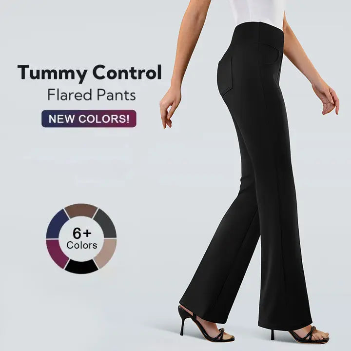 Women’s Stretch Pull-On Flare Work Pants, 4 Pockets