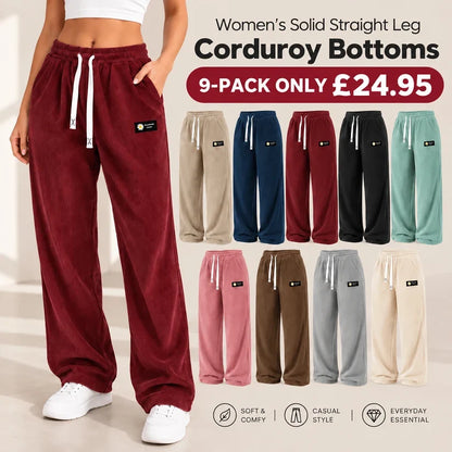 Women’s 100% Cotton Corduroy Straight-Leg Pants