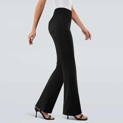Women’s Stretch Pull-On Flare Work Pants, 4 Pockets