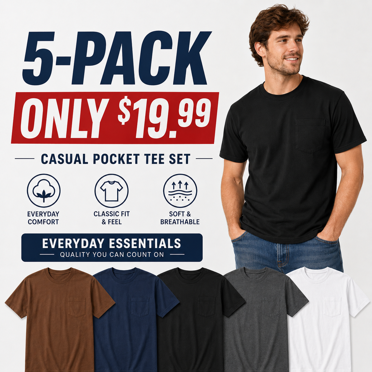 🔥Classic Heavyweight Pocket Work Tee – Relaxed Fit, Built for Everyday Work